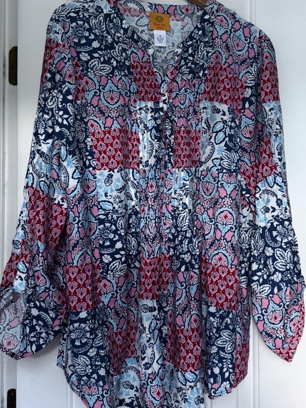 Ruby Road Women’s Pop Over Pintuck Blouse. Sz 1x